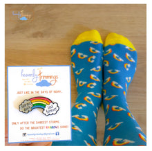 Load image into Gallery viewer, RAINBOW SOCK & STORMS DON'T LAST FOREVER RAINBOW ENAMEL PIN “SET”