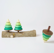 Load image into Gallery viewer, The Mader 3 Tree Spinning Tops on a branch
