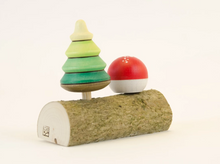 Load image into Gallery viewer, Mader Tree Spinning Top &amp; Fly Agaric Turn Top on Branch
