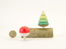 Load image into Gallery viewer, Mader Tree Spinning Top &amp; Fly Agaric Turn Top on Branch
