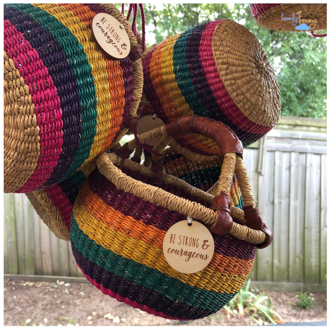 RAINBOW BOLGA BASKET - Small